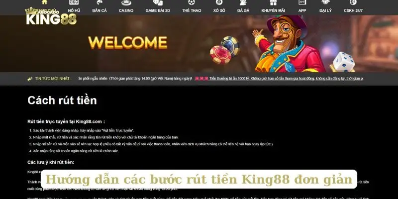 Hướng dẫn các bước rút tiền King88 đơn giản Hướng dẫn các bước rút tiền King88 đơn giản